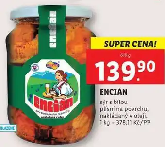 Lidl Encián sýr s bílou plísní na povrchu, 610 g nabídka