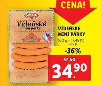 Lidl Vídeňské mini párky, 200 g nabídka