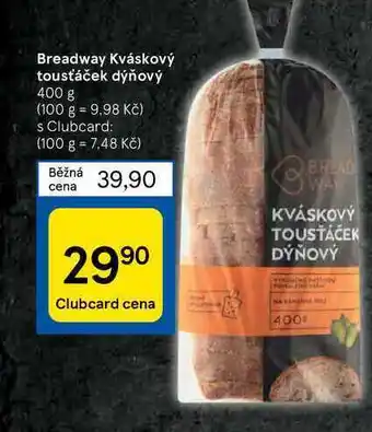 Tesco Breadway kváskový tousťáček dýňový 400 g nabídka
