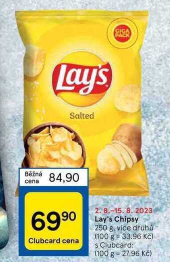 Tesco Lay's chipsy 250 g nabídka