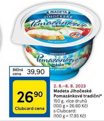 Tesco Madeta jihočeské pomazánkové tradiční* 150 g nabídka