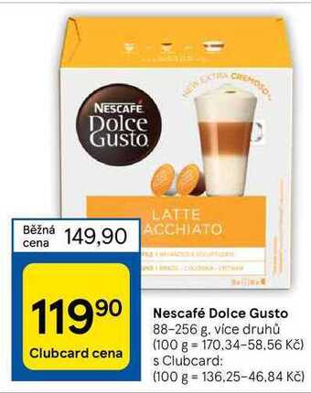 Tesco Nescafé dolce gusto 88-256 g nabídka