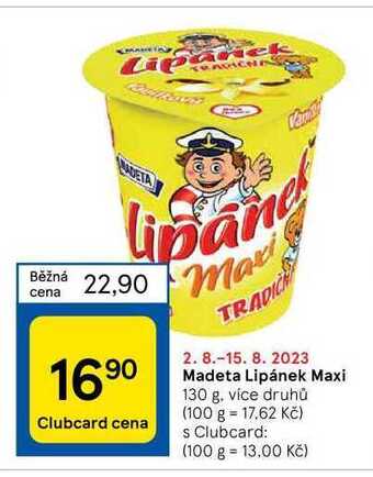 Tesco Madeta lipánek maxi 130 g nabídka