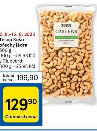 Tesco Tesco kešu ořechy jádra 500 g nabídka