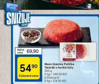 Tesco Maso uzeniny polička tatarák z hovězí kýty 200 g nabídka