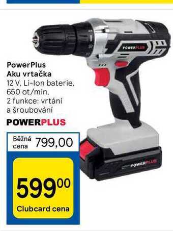 Tesco Powerplus aku vrtačka nabídka