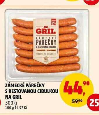 Penny Market Zámecké párečky s restovanou cibulkou na gril, 300 g nabídka
