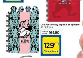 Tesco Coolpack disney zápisník se spirálou a5, 100 listů nabídka