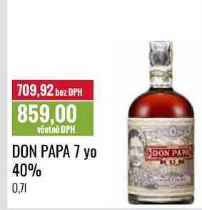 Ratio Don papa 7 yo 40%, 0,7 l nabídka