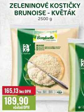 Zeleninové kostičky brunoise -květák, 2500 g