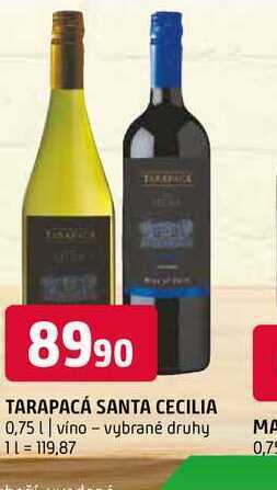 Terno Tarapacá santa cecilia 0,75l nabídka