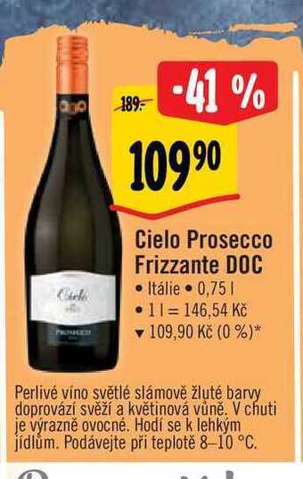 Albert Cielo prosecco frizzante doc 0,75 l nabídka