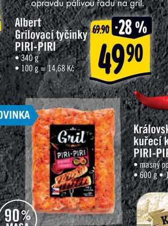 Albert Albert grilovací tyčinky piri-piri 340 g nabídka