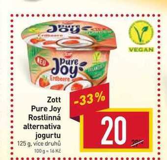 Billa Zott pure joy rostlinná alternativa jogurtu 125 g nabídka