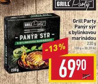 Billa Grill party panýr sýr s bylinkovou marinádou 230 g nabídka