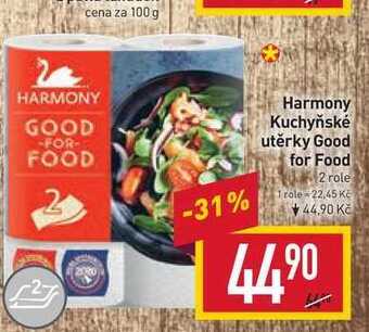 Billa Harmony kuchyňské utěrky good for food 2 role nabídka