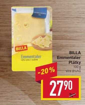 Billa Billa emmentaler plátky 100 g nabídka