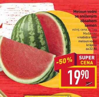 Billa Meloun vodni se sníženým obsahem semen volný, cena za 1 kg nabídka