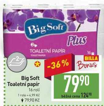 Billa Big soft toaletní papír 16 rolí nabídka