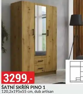 Baumax ŠATNÍ SKŘÍŇ PINO 1 120,2x195x55 cm, dub artisan nabídka