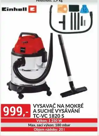 Baumax VYSAVAČ NA MOKRÉ ASUCHÉ VYSÁVÁNÍ TC-VC 1820 S nabídka