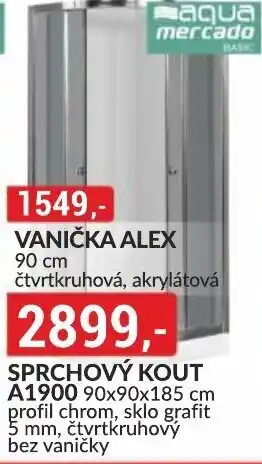 Baumax SPRCHOVÝ KOUT VERONA BLACK 80x80x185 cm nabídka
