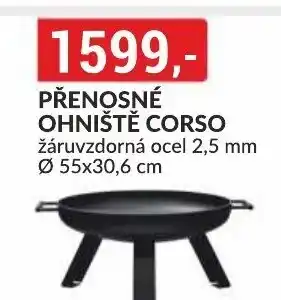 Baumax PŘENOSNÉ OHNIŠTĚ CORSO žáruvzdorná ocel 2,5 mm Ø55x30,6 cm nabídka