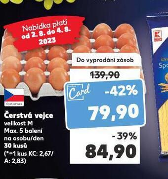 Kaufland Čerstvá vejce m 30 ks nabídka