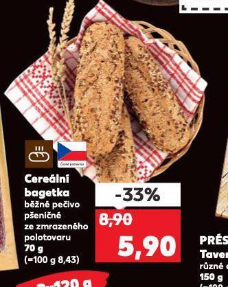 Kaufland Cereální bagetka nabídka