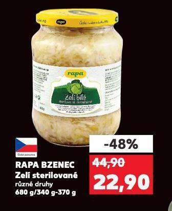 Kaufland Rapa bzenec zelí sterilované nabídka