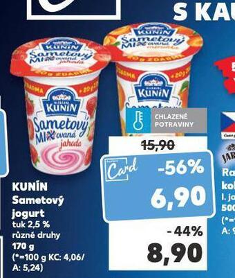 Kaufland Kunín smetanový jogurt nabídka