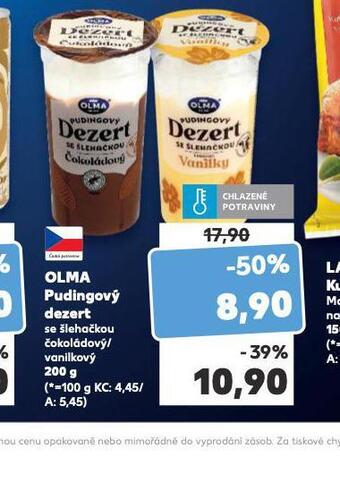 Kaufland Olma pudingový dezert nabídka