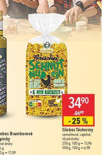 Globus Těstoviny nabídka