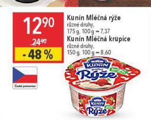 Globus Kunín mléčná rýže nabídka