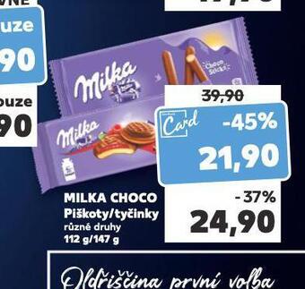 Kaufland Milka choco piškoty / tyčinky nabídka