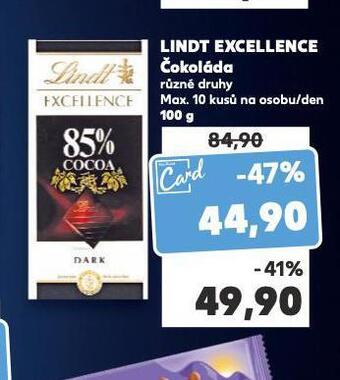 Kaufland Lindt excellence čokoláda nabídka