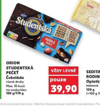 Kaufland Orion studentská pečeť nabídka