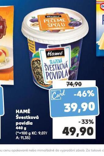 Kaufland Hamé švestková povidla nabídka