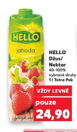 Kaufland Hello džus / nektar nabídka