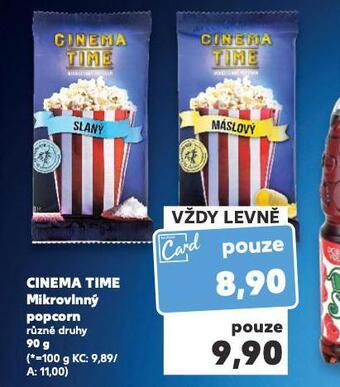 Kaufland Cinema time mikrovlnný popcorn nabídka