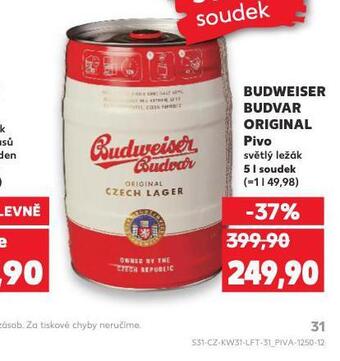 Kaufland Pivo budweiser budvar original nabídka