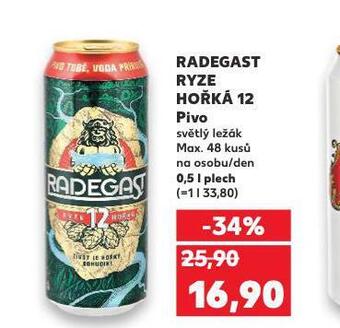 Kaufland Pivo radegast ryze hořká 12 nabídka