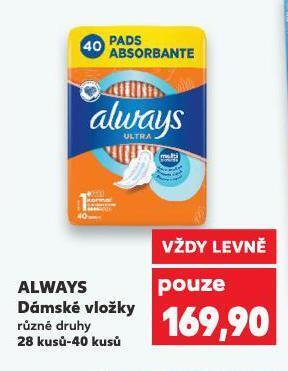 Kaufland Always dámské vložky nabídka
