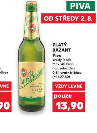 Kaufland Pivo zlatý bažant nabídka
