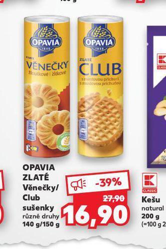 Kaufland Opavia zlaté věnečky / club sušenky nabídka