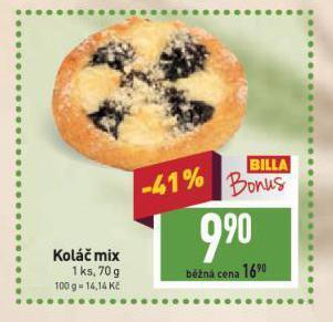 Billa Koláč mix nabídka