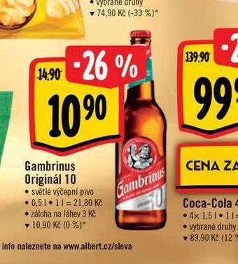 Albert Pivo gambrinus originál 10 nabídka