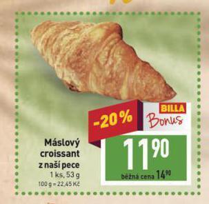 Billa Máslový croissant nabídka