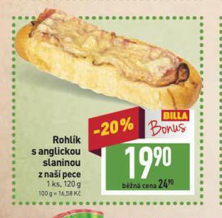 Billa Rohlík s anglickou slaninou nabídka
