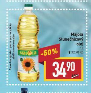 Billa Majola slunečnicový olej nabídka